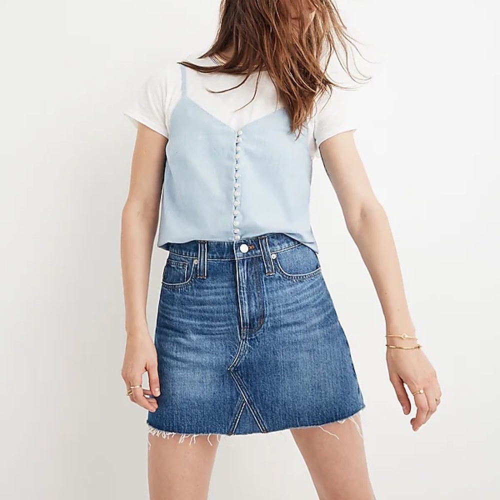 Madewell Rigid Denim A-Line Mini Skirt